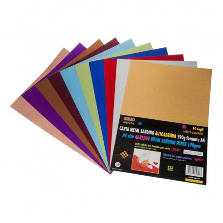 Carta Metal Sanding Autoadesiva 10 Fogli Colori Assortiti - Wiler MSP10A