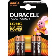Duracell Plus Power Batterie Alcaline Ministilo AAA Confezione da 4 - Duracell MN2400