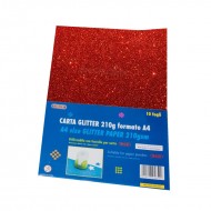 Carta Glitter 10 Fogli Rosso - Wiler GLP10C04