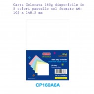 Carta colorata 160g A6 100 fogli 5 colori Tenui - Wiler CP160A6A