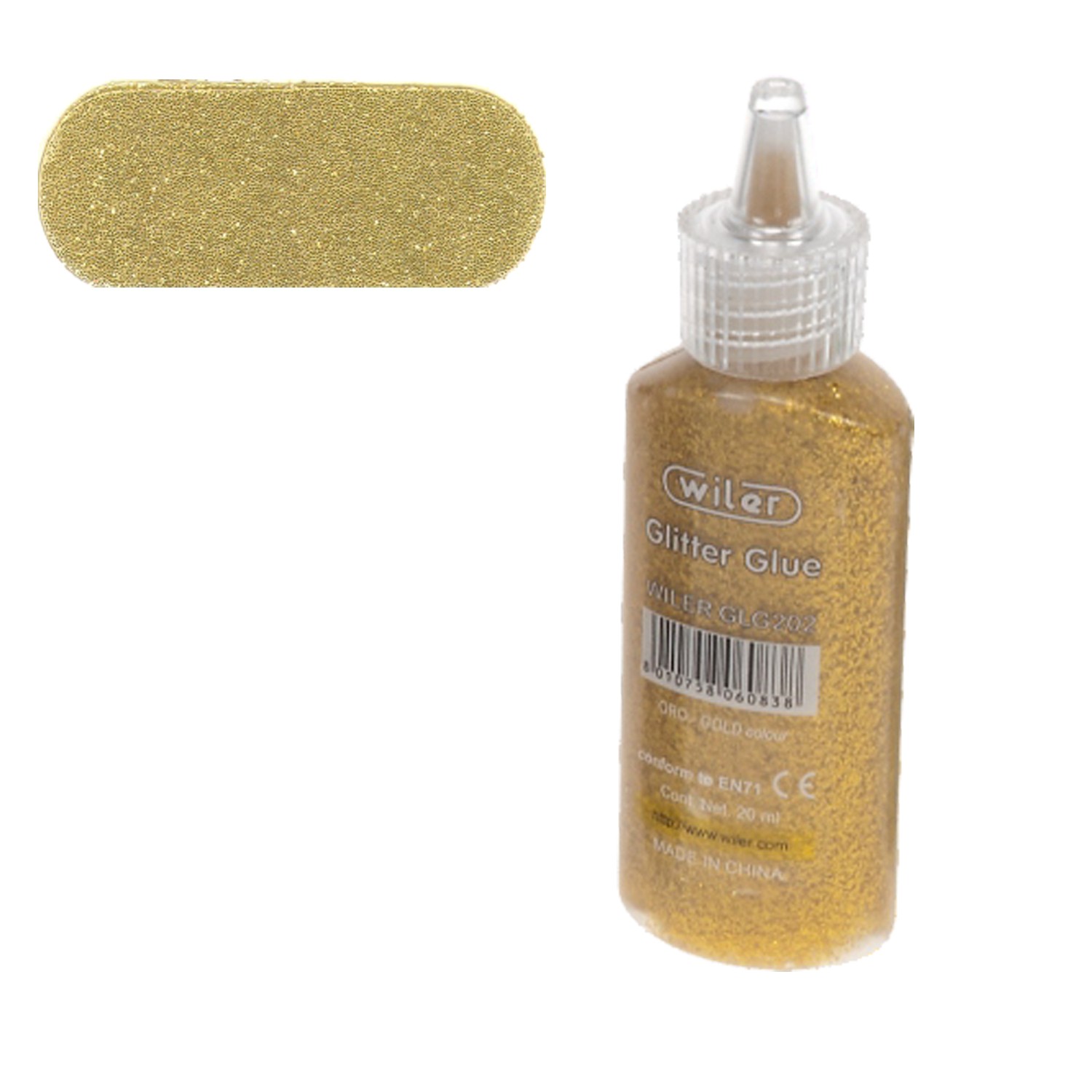Colla Glitter Glue Oro da 20 ml - Wiler GLG202